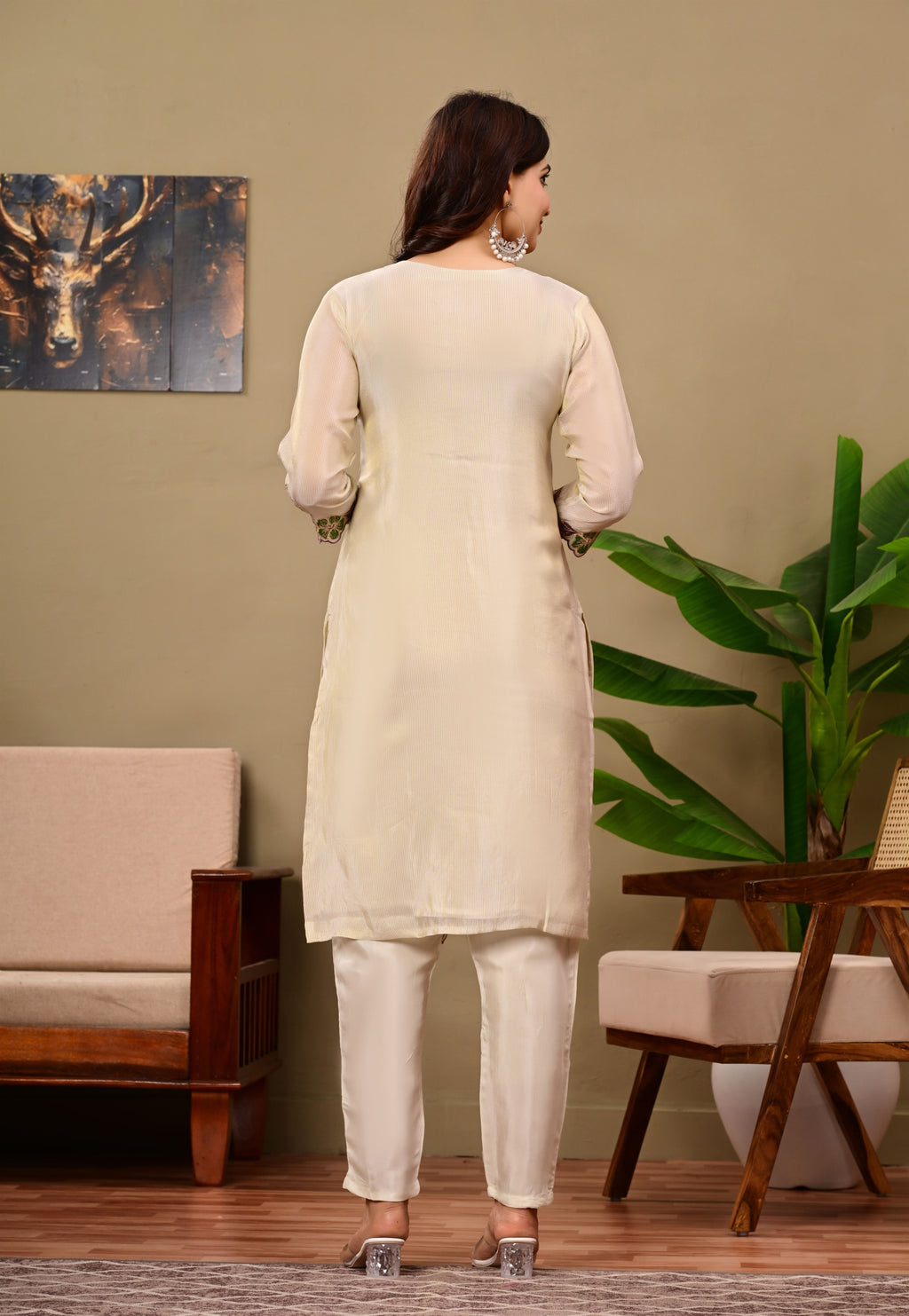 Floral offwhite Suit set